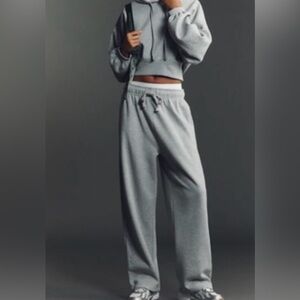 Anthropologie DAILY PRACTICE
RHINESTONE FLEECE WIDE-LEG DRAWSTRING PANTS